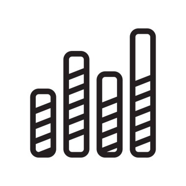 Çubuk grafik simge vektör işareti ve üzerinde beyaz backgrou izole sembolü