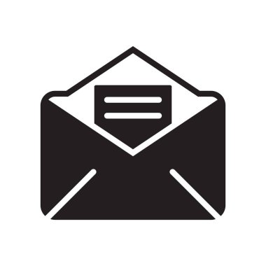 Açık posta simge vektör işareti ve üzerinde beyaz backgrou izole sembolü