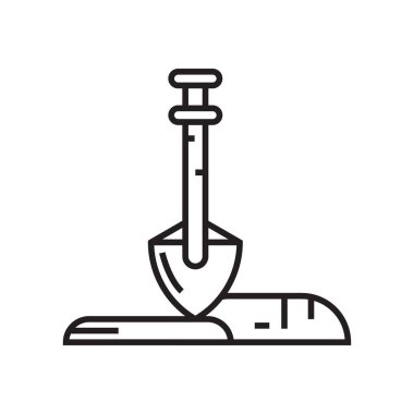 Kürek simge vektör işareti ve beyaz arka plan üzerinde izole sembolü