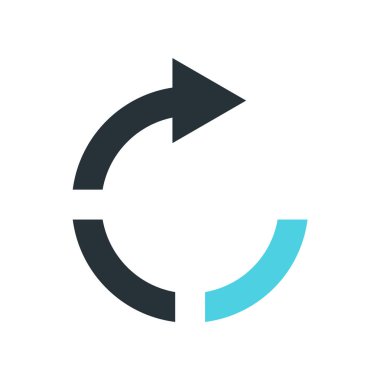 Sağ ok simge vektör işareti ve üzerinde beyaz backgr izole sembolü