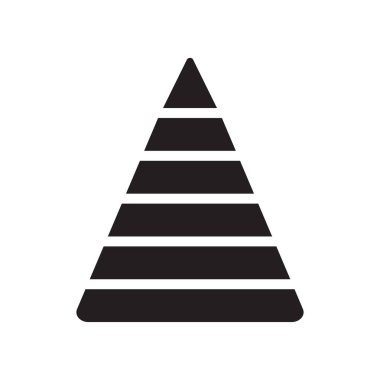 Piramit grafik simge vektör işareti ve beyaz arkasında izole sembolü