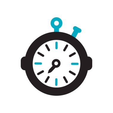 Kronometre simge vektör işareti ve üzerinde beyaz backgrou izole sembolü