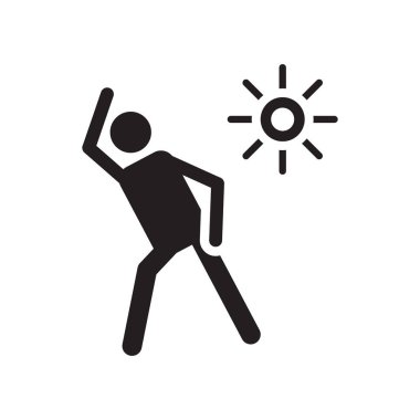 Egzersizleri simge vektör işareti ve üzerinde beyaz backgrou izole sembolü