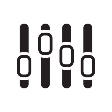 Müzik denetleyicisi simge vektör işareti ve beyaz b izole sembolü