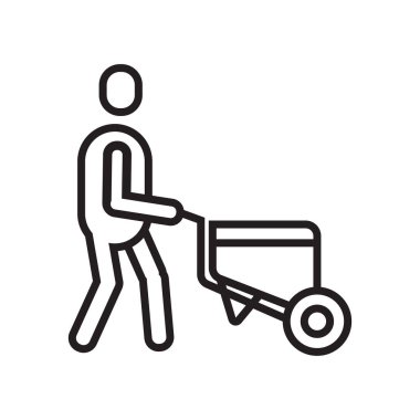 Arabası simge vektör işareti ve beyaz arka plan üzerinde izole sembolü