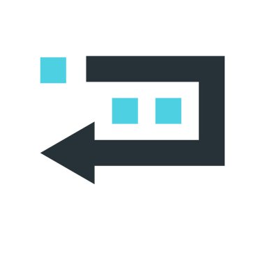 sol ok simge vektör işareti ve üzerinde beyaz backgro izole sembolü