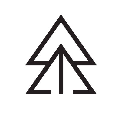 Ok simge vektör işareti ve üzerinde beyaz adam izole sembolü