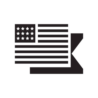 Bayrak simgesini vektör işareti ve beyaz arka plan üzerinde F izole sembolü