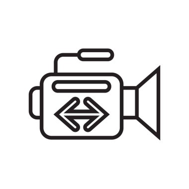 Anahtarı video simge vektör işareti ve üzerinde beyaz backg izole sembolü