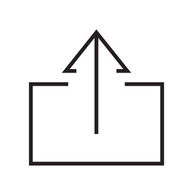 Upload simge vektör işareti ve beyaz arka plan üzerinde izole sembolü,