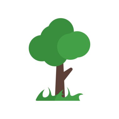 Ağaç simge vektör işareti ve beyaz arka plan üzerinde T izole sembolü