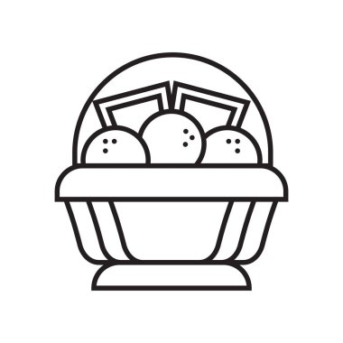 Sepet simge vektör işareti ve beyaz arka plan üzerinde izole sembolü