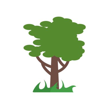 Ağaç simge vektör işareti ve beyaz arka plan üzerinde T izole sembolü