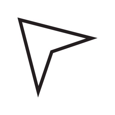 İmleç simge vektör işareti ve beyaz arka plan üzerinde izole sembolü,