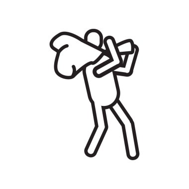 Bahçıvan simge vektör işareti ve üzerinde beyaz adam izole sembolü