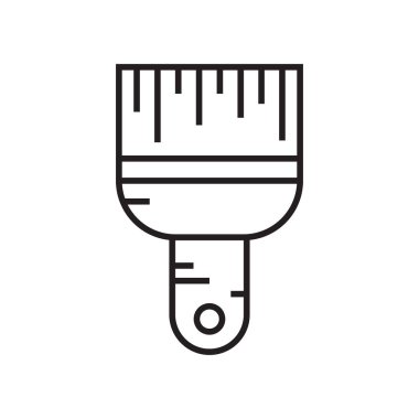 Fırça simge vektör işareti ve beyaz arka plan üzerinde izole sembolü