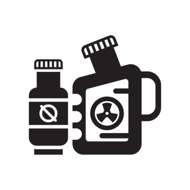 Radiactive simge vektör işareti ve üzerinde beyaz backgro izole sembolü