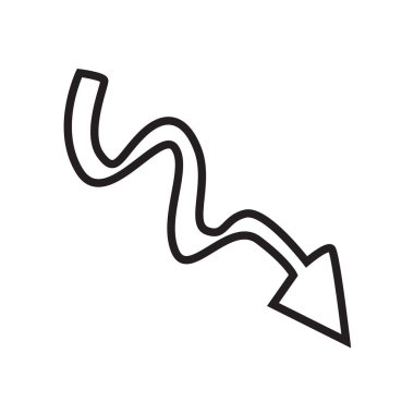 Karalama simgesiyle ok vektör izole üzerinde beyaz arka plan web ve mobil uygulaması tasarımı, karalama logo kavramı ile ok