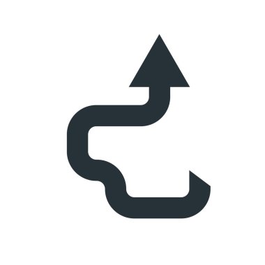 Ok simge vektör işareti ve üzerinde beyaz adam izole sembolü