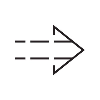 Sağ ok simge vektör işareti ve üzerinde beyaz backgr izole sembolü