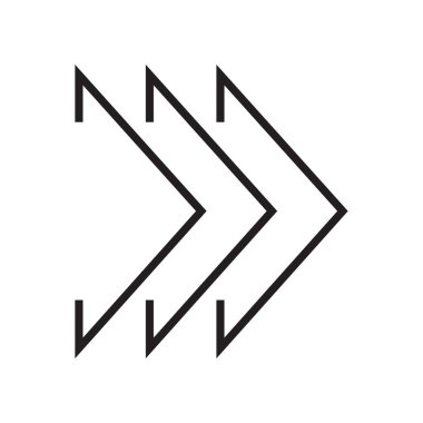 Sağ sembol simge vektör işareti ve beyaz arkasında izole sembolü