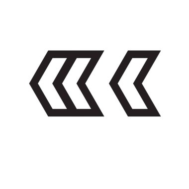 sol ok simge vektör işareti ve üzerinde beyaz backgro izole sembolü