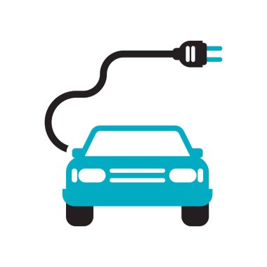 elektro araba simge vektör işareti ve üzerinde beyaz backgr izole sembolü