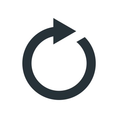 Sağ ok simge vektör işareti ve üzerinde beyaz backgr izole sembolü