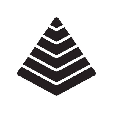 Piramit grafik simge vektör işareti ve beyaz arkasında izole sembolü