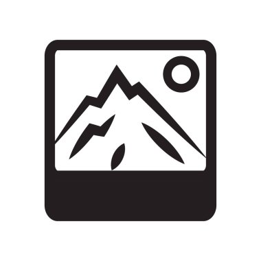 Resim simge vektör işareti ve beyaz arka plan üzerinde izole sembolü