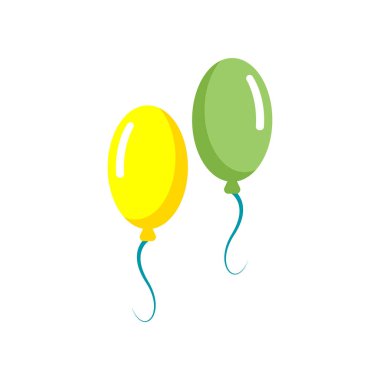Balonlar simge vektör işareti ve üzerinde beyaz adam izole sembolü