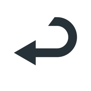 sol ok simge vektör işareti ve üzerinde beyaz backgro izole sembolü