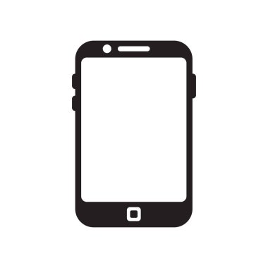 Smartphone simge vektör işareti ve üzerinde beyaz backgro izole sembolü
