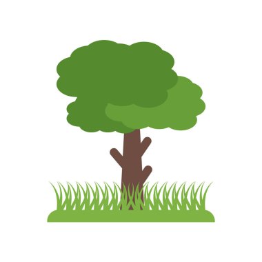 Ağaç simge vektör işareti ve beyaz arka plan üzerinde T izole sembolü