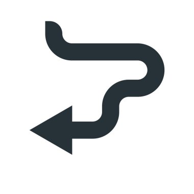 sol ok simge vektör işareti ve üzerinde beyaz backgro izole sembolü