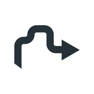 Sağ ok simge vektör işareti ve üzerinde beyaz backgr izole sembolü