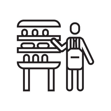 Katip simge vektör işareti ve beyaz arka plan üzerinde izole sembolü, 