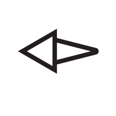 sol ok simge vektör işareti ve üzerinde beyaz backgro izole sembolü