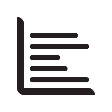 Yatay çubuk grafik simge vektör işareti ve WHI üzerinde izole sembolü