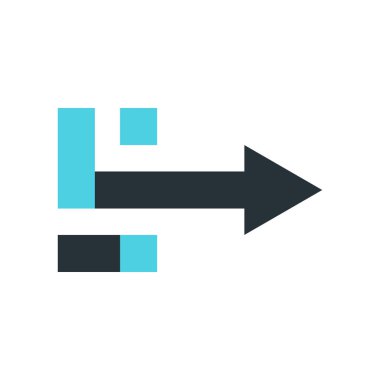 Sağ ok simge vektör işareti ve üzerinde beyaz backgr izole sembolü