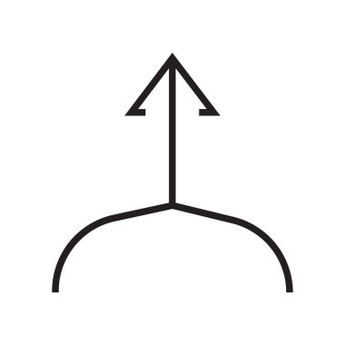 Ok simge vektör işareti ve beyaz arka plan üzerinde izole sembolü, 