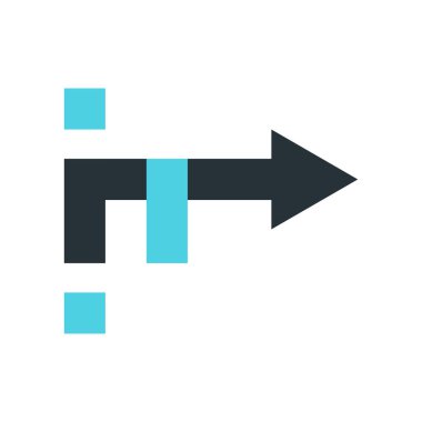 Sağ ok simge vektör işareti ve üzerinde beyaz backgr izole sembolü