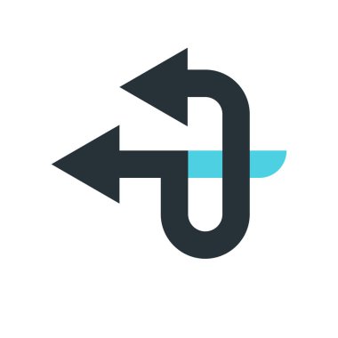 sol ok simge vektör işareti ve üzerinde beyaz backgro izole sembolü