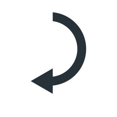 sol ok simge vektör işareti ve üzerinde beyaz backgro izole sembolü