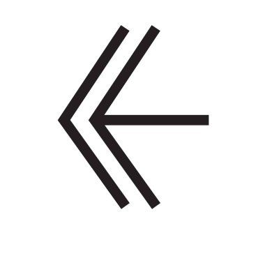 sol ok simge vektör işareti ve üzerinde beyaz backgro izole sembolü