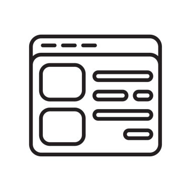 Tarayıcı simge vektör işareti ve beyaz arka plan üzerinde izole sembolü