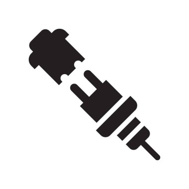 Tak siluet simge vektör işareti ve üzerinde beyaz ba izole sembolü