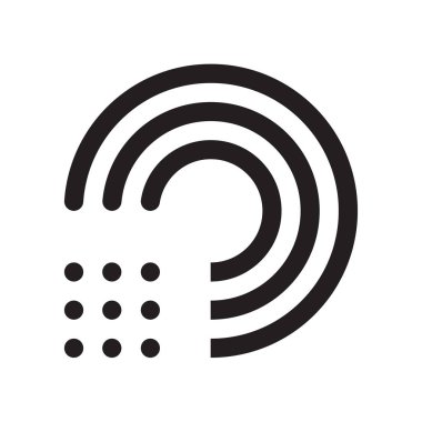 Radar süpürme simge vektör işareti ve üzerinde beyaz backgr izole sembolü