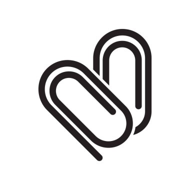 Metal ataş simgesi vektör işareti ve beyaz b izole sembolü