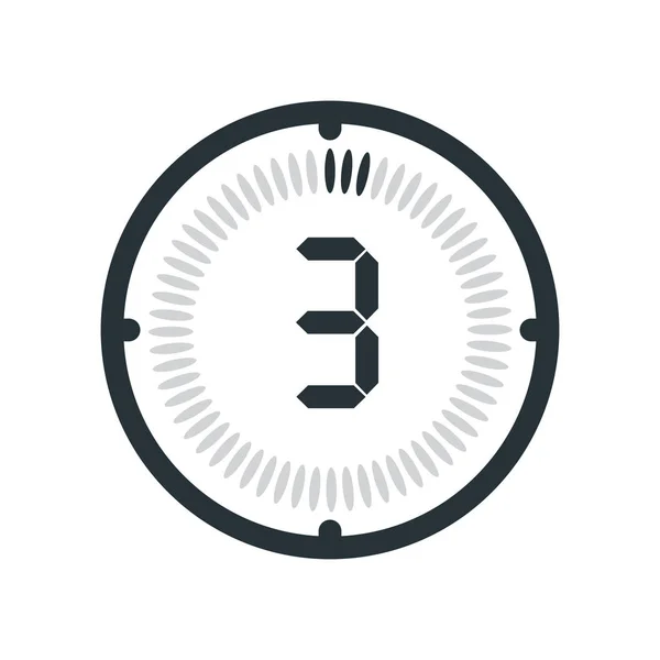 Το εικονίδιο 3 λεπτά που απομονώνονται σε λευκό φόντο, το ρολόι και το ρολόι — Διανυσματικό Αρχείο